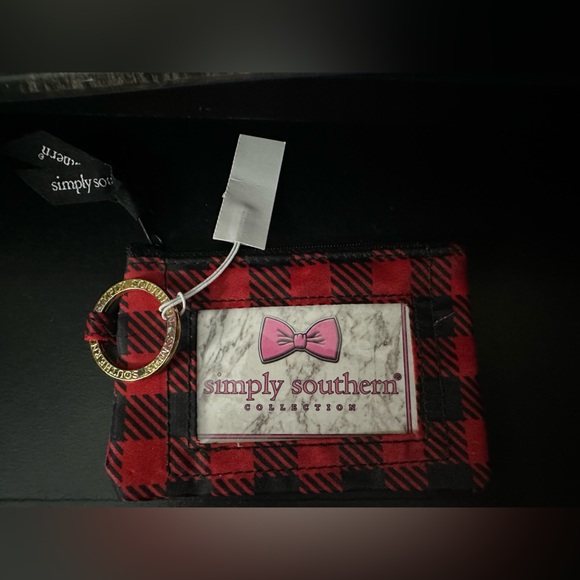 Simply Southern Accessories Red & Black Plaid Keychain Card Holder / Wallet NWT - Picture 8 of 9